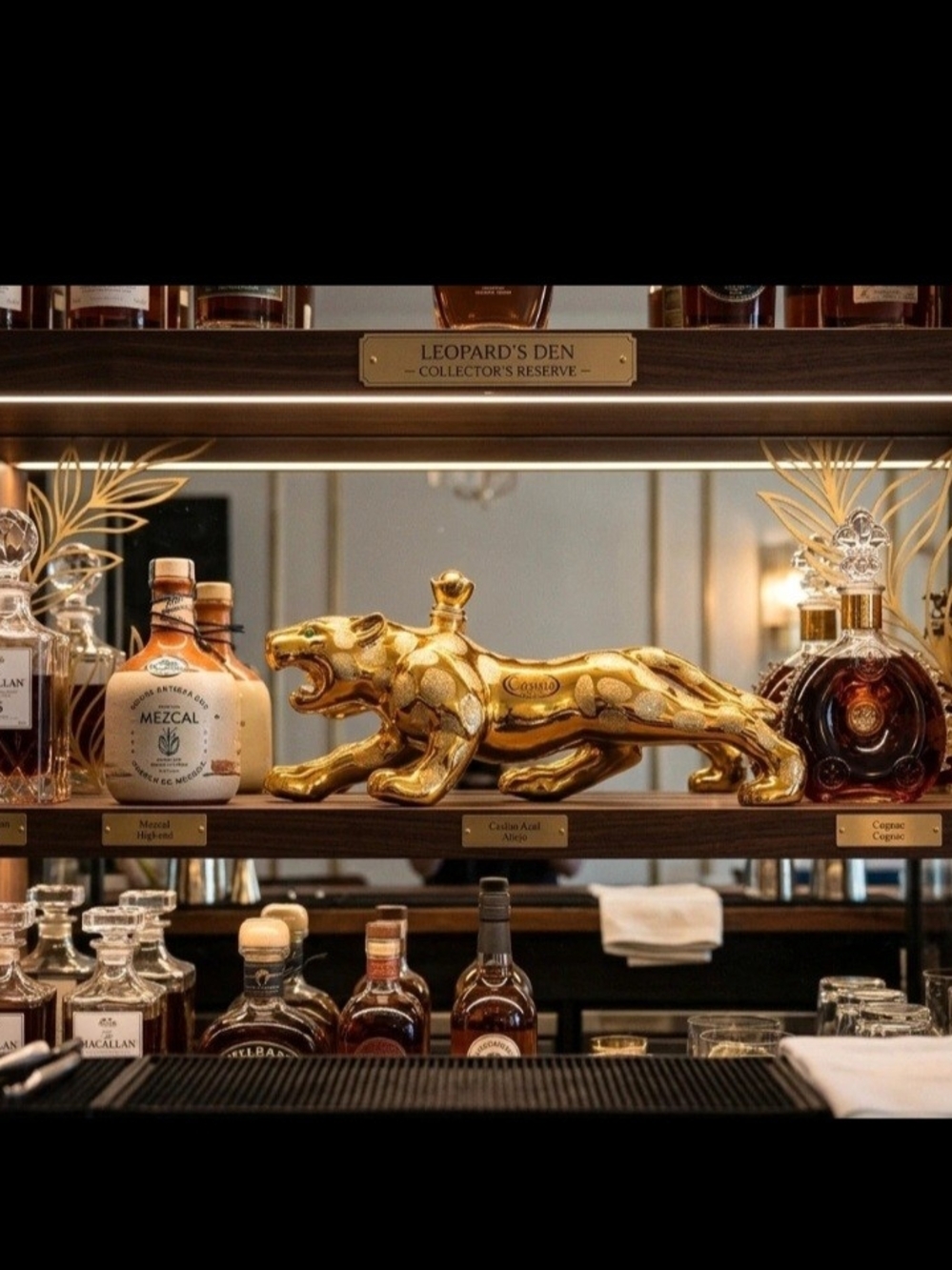 Casino Azulejo Gold Leopard Decorative Decanter